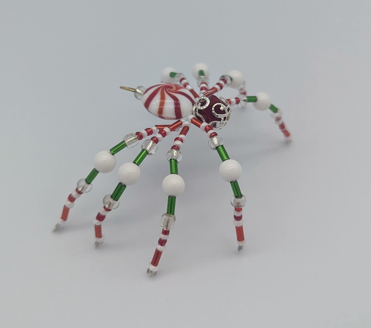 Christmas Spider Peppermint White Jade