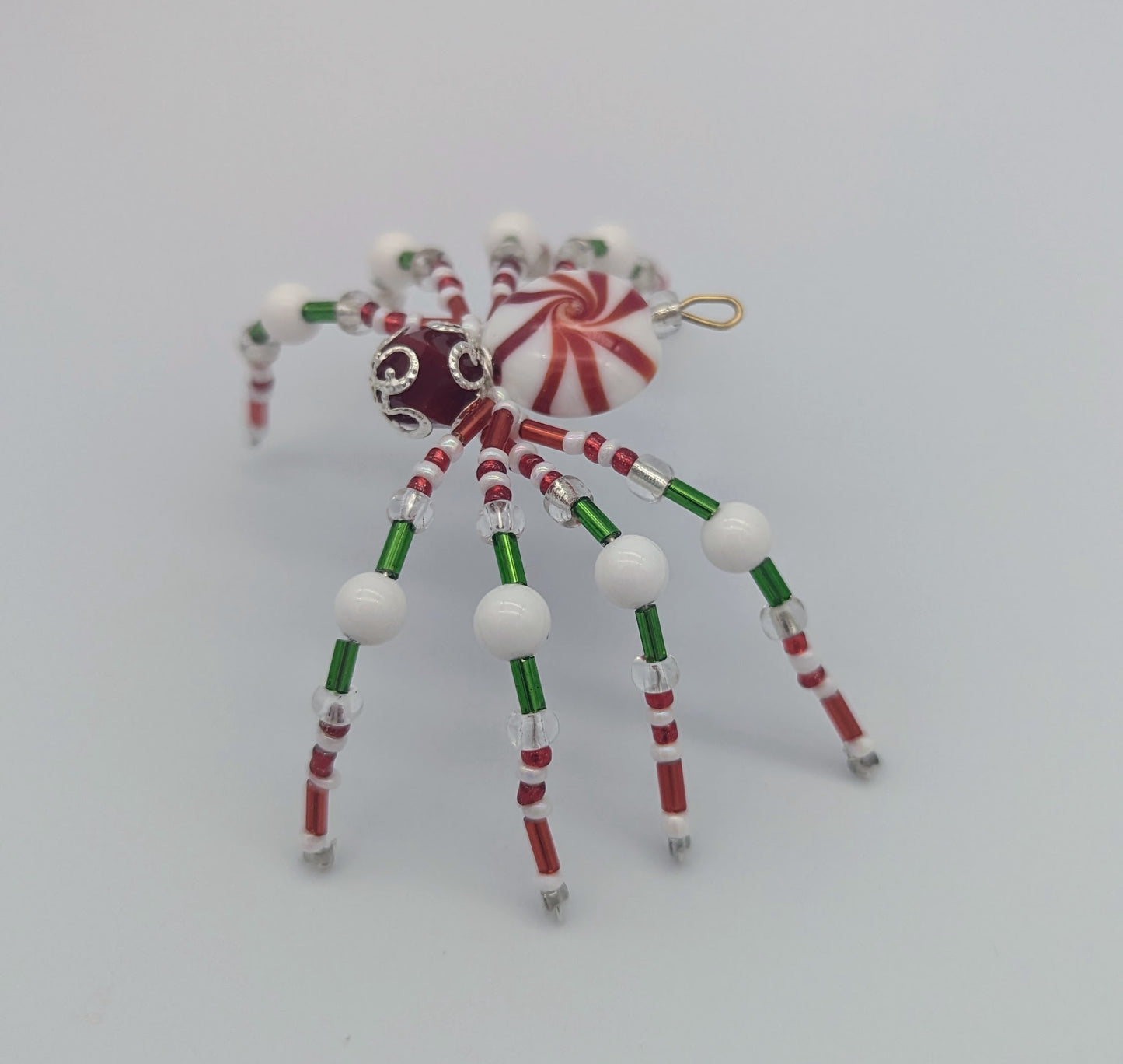 Christmas Spider Peppermint White Jade