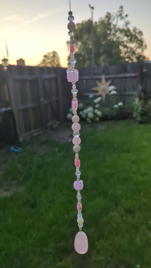 Suncatcher Pigs & Rose Quartz