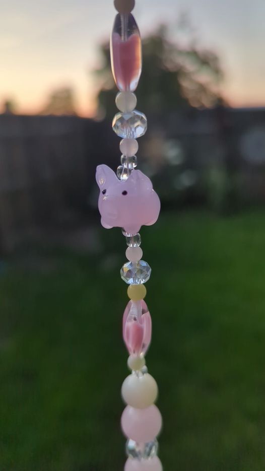 Suncatcher Pigs & Rose Quartz